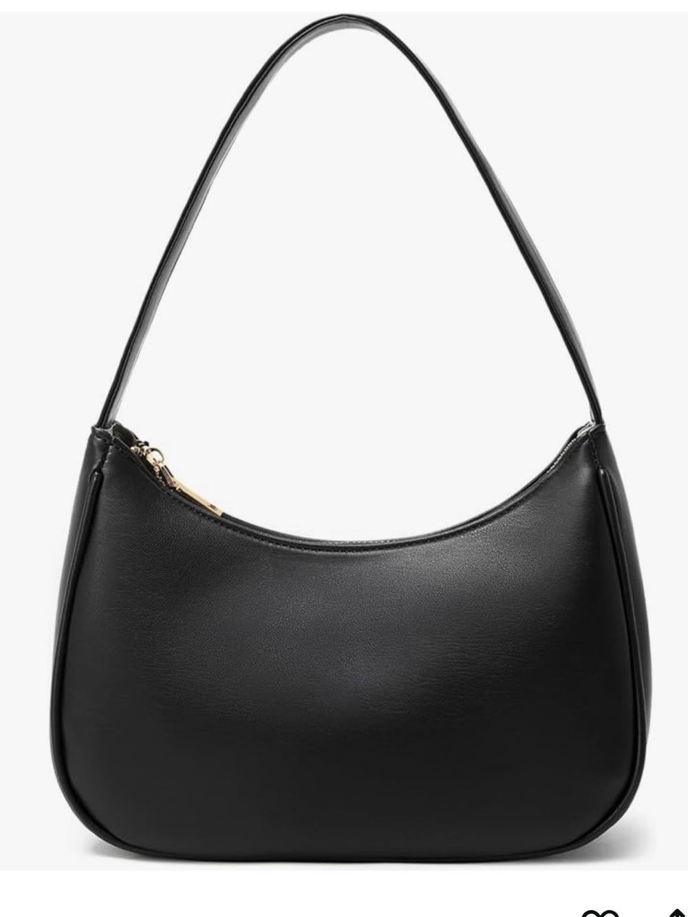 Classic Black Faux Leather Shoulder Bag